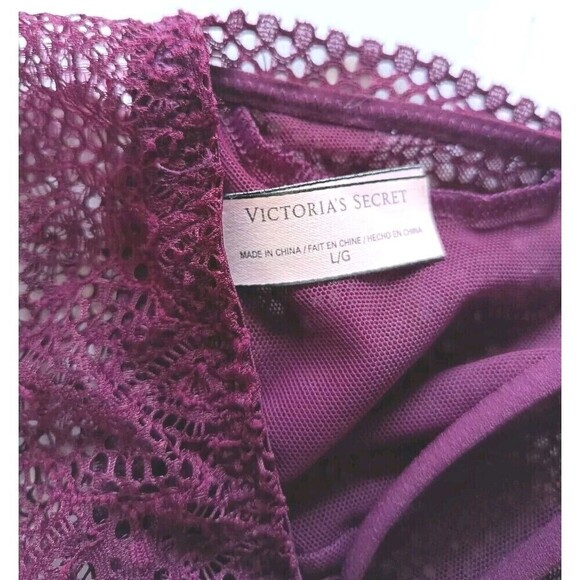 Victoria's Secret Triangle Bralette Size Large Lace Burgundy Wine   Adjustable - Picture 4 of 6